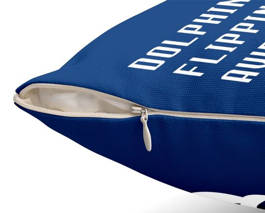 Dolphinately Flippin' Awesome Funny Dolphin Pun Joke Phrase Throw Pillow