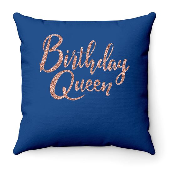Rhinestonesash Birthday Queen Throw Pillow For - Birthday Throw Pillow For - Rose Gold Birthday Throw Pillow