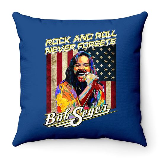 Vintage Bob Art Seger Vaporwave Classics Retro Flag American Throw Pillow
