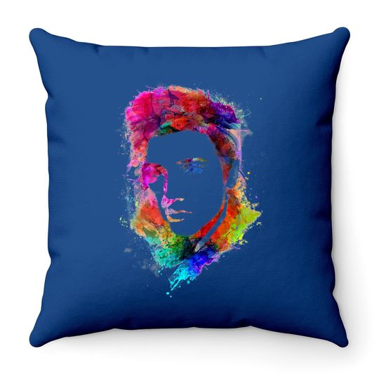Elvis Presley Watercolor King Short Sleeve Throw Pillow