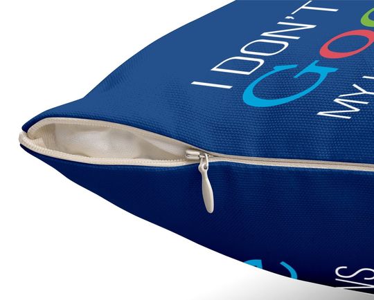 I Don't Need Google, My Wife Knows Everything! | Funny Husband Dad Groom Throw Pillow