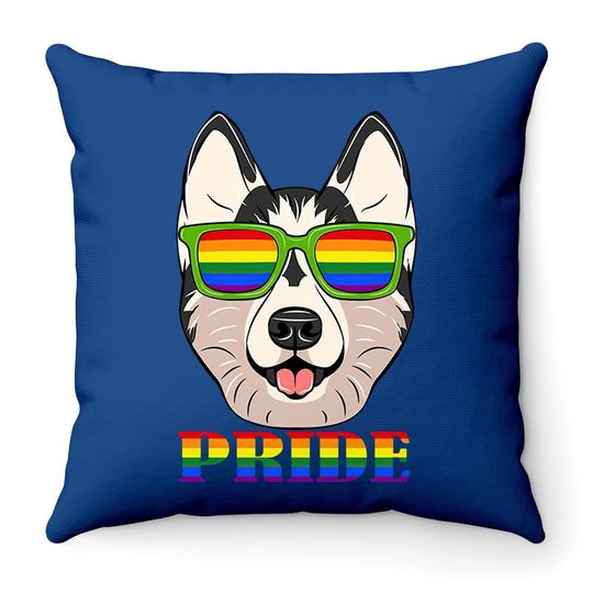 Husky Lgbt Flag Glass Throw Pillow Flag Lgbt Rights Gay Pride Month Transgender Pullover (throw Pillow; Black)
