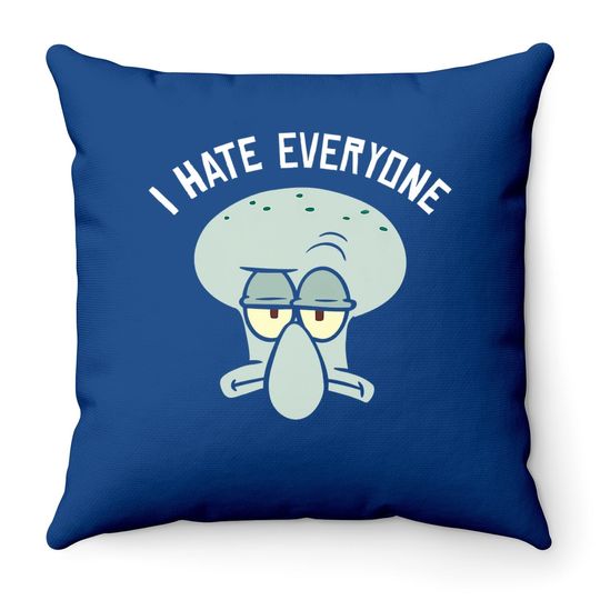Spongebob Squarepants Squidward I Hate Everyone Throw Pillow