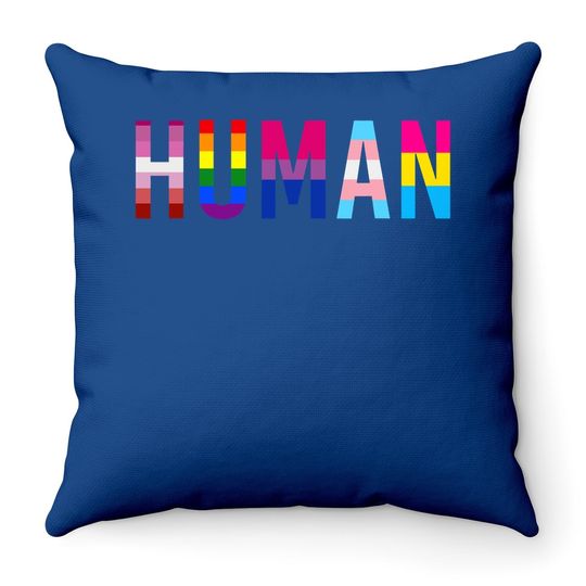 Human Lgbt Flag Gay Pride Month Transgender Rainbow Lesbian Throw Pillow