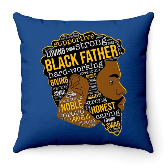 Black Father King Afro African Man Throw Pillow