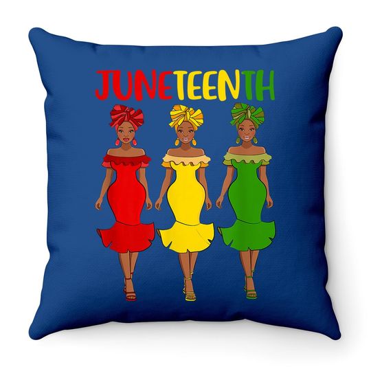 Juneteenth Melanin Black Throw Pillow