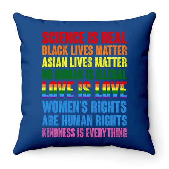 Stop Hate Asian Throw Pillow Science Is Real Black Lives Matter