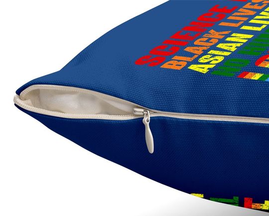 Stop Hate Asian Throw Pillow Science Is Real Black Lives Matter