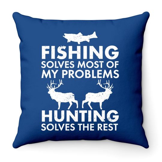 Funny Fishing And Hunting Gift Christmas Humor Hunter Cool Throw Pillow