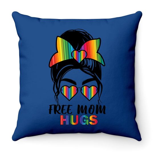 Free Mom Hugs Throw Pillow