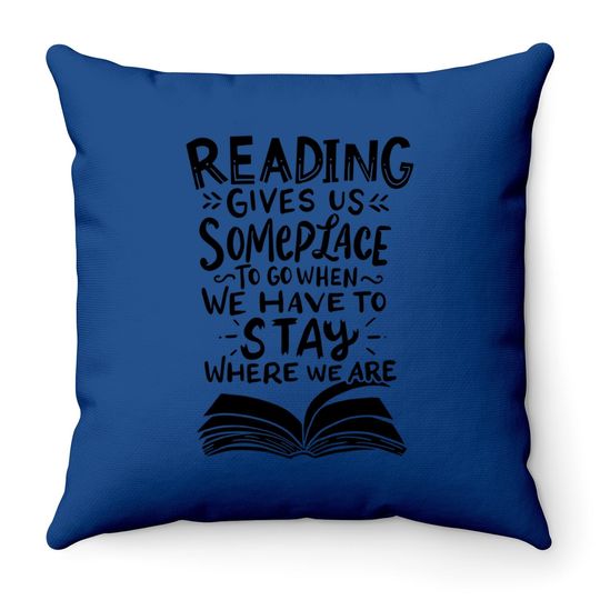 Reading Reader Book Lover Literature Library Month Gift Throw Pillow