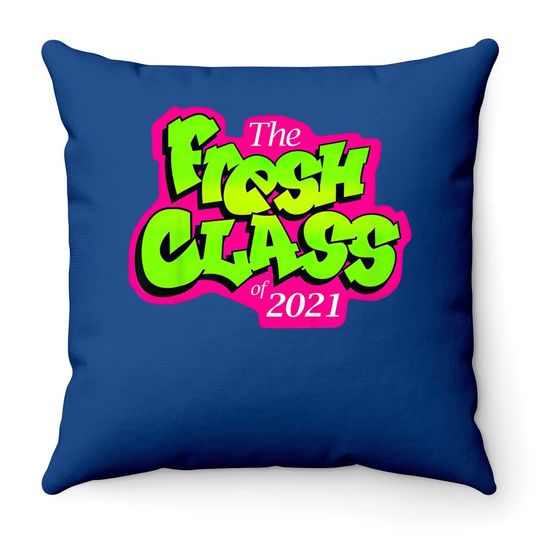 Class Of 2021 Senior Fresh 90's Tv Style Grad For Graduation Throw Pillow