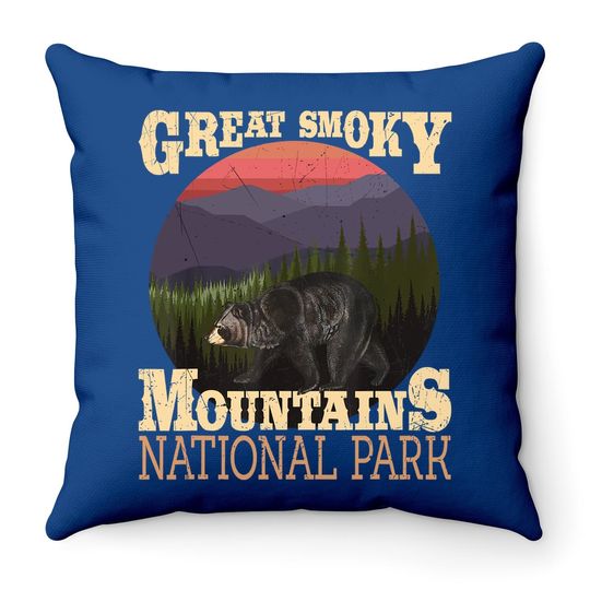 Great Smoky Mountains National Park - Hiking & Camping Throw Pillow