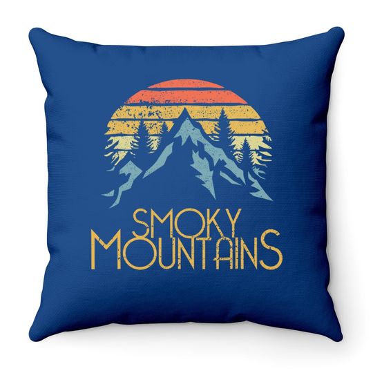 Vintage Great Smoky Mountains National Park Gsmnp Throw Pillow