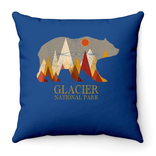 Glacier National Park Grizzly Bear Montana Throw Pillow