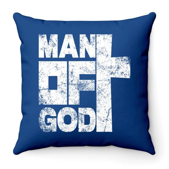 Man Of God Religious Graphic Christian Vintage Throw Pillow