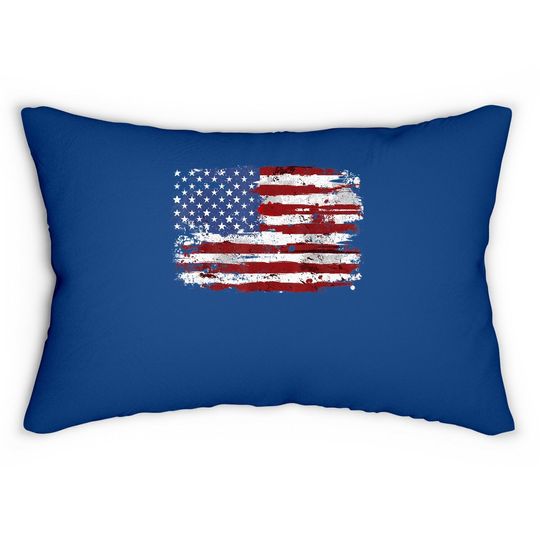 American Flag Usa United States Of America Us 4th Of July Lumbar Pillow