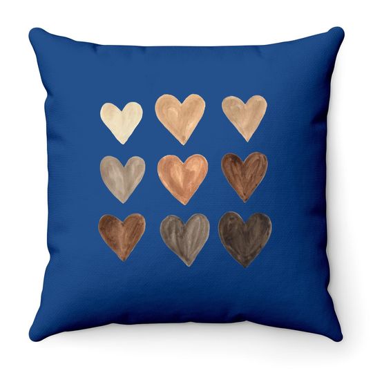 Melanin Hearts Social Justice Equality Unity Protest Throw Pillow