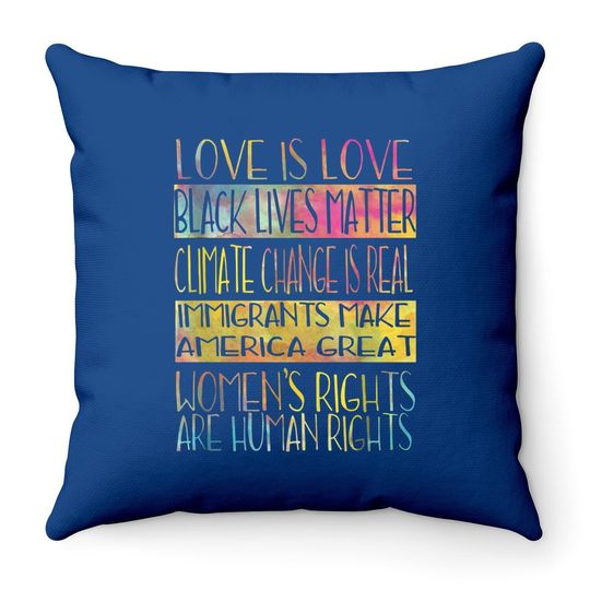 Love Is Love Black Lives Matter Equality Feminist Throw Pillow