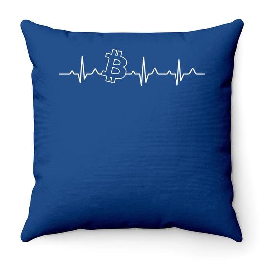 Bitcoin Heartbeat Blockchain Digital Currency Funny Throw Pillow