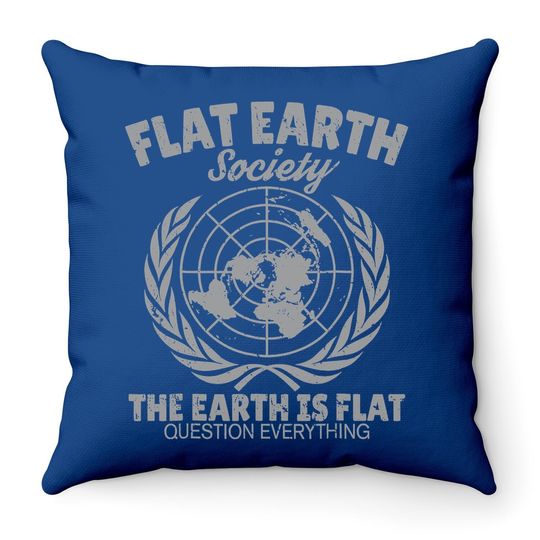 Flat Earth Society Throw Pillow