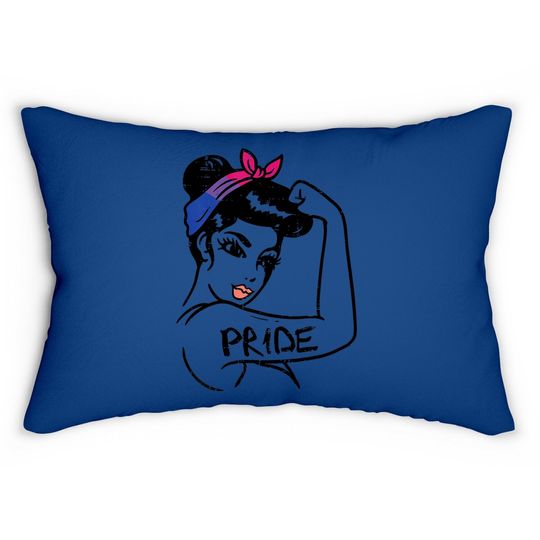 Unbreakable Strong Woman Bisexual Pride Bi Flag Lgbtq Gift Lumbar Pillow