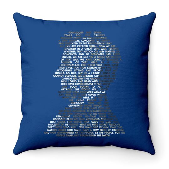 Abraham Lincoln Portrait Gettysburg Address Throw Pillow Throw Pillow