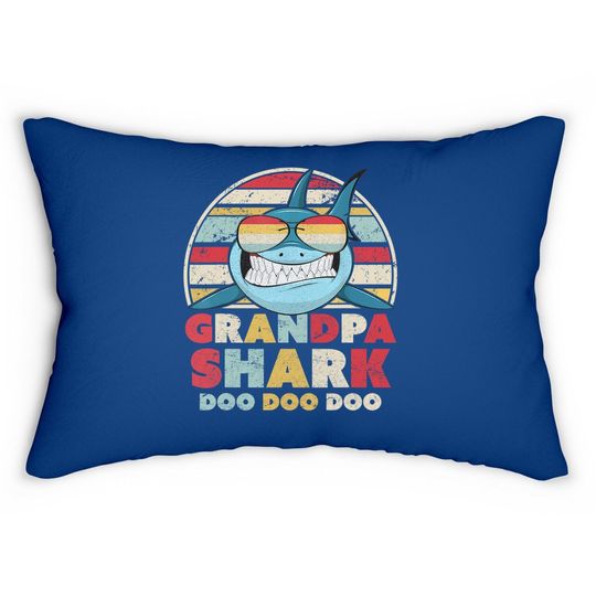 Grandpa Shark Lumbar Pillow, Gift For Grandad Lumbar Pillow