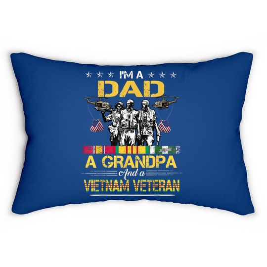 Dad Grandpa Vietnam Veteran Vintage Lumbar Pillow Military Lumbar Pillow
