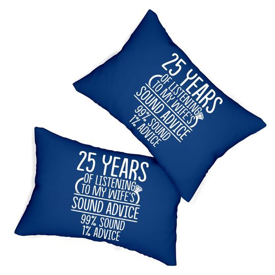 25th 25 Year Wedding Anniversary Gift Listen Husband Wife Lumbar Pillow