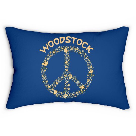 Peanuts Woodstock 50th Anniversary Peace Sign Lumbar Pillow