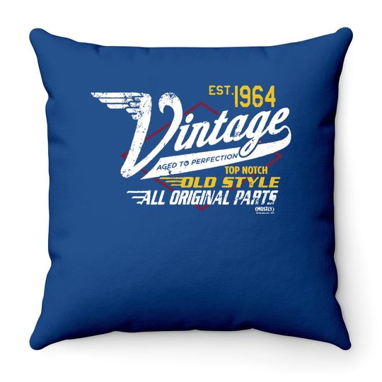 57th Birthday Throw Pillow For - Vintage 1964 Aged To Perfection - Racing