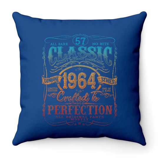 Vintage 1964 Limited Edition Gift 57 Years Old 57th Birthday Throw Pillow