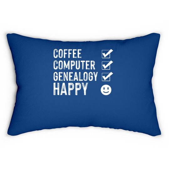 Coffee Computer Genealogy Genealogist Ancestry Lineage Gift Lumbar Pillow