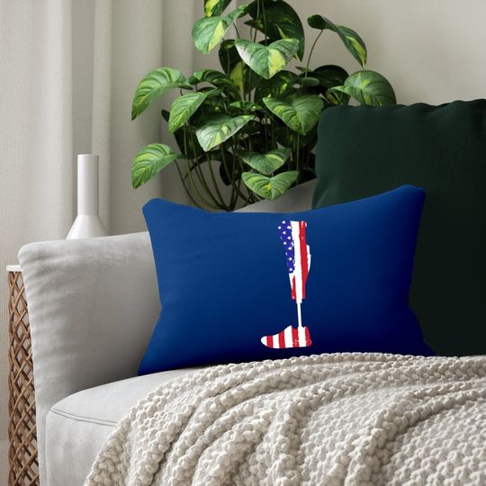 American Flag Prosthetic Leg Patriotic Amputee Lumbar Pillow