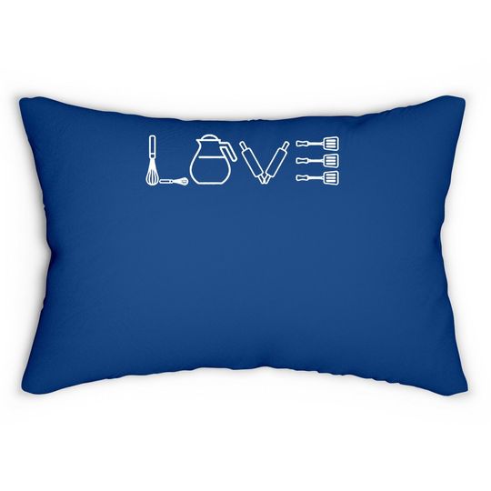 Love Cooking, Chef Lumbar Pillow, Cooking Lumbar Pillow, Culinary Lumbar Pillow