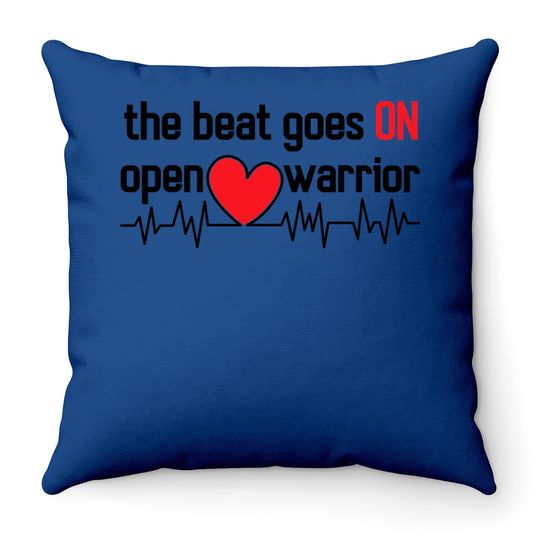 Post Heart Surgery Throw Pillow Open Heart Warrior