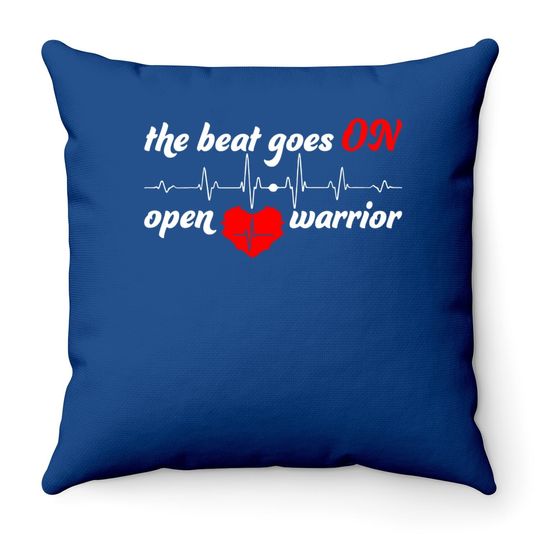 Post Heart Surgery Bypass Recovery Throw Pillow Open Heart Warrior