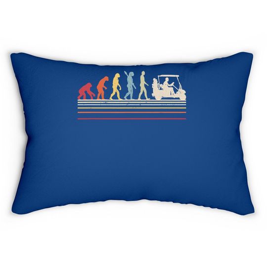 Funny Golf Lumbar Pillow. Retro Style Evolution Of Man Lumbar Pillow