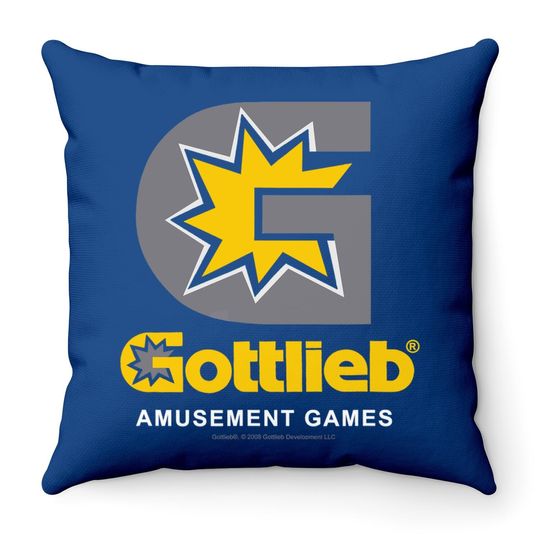 Gottlieb Pinball Amusement Games Logo Pinball Throw Pillow
