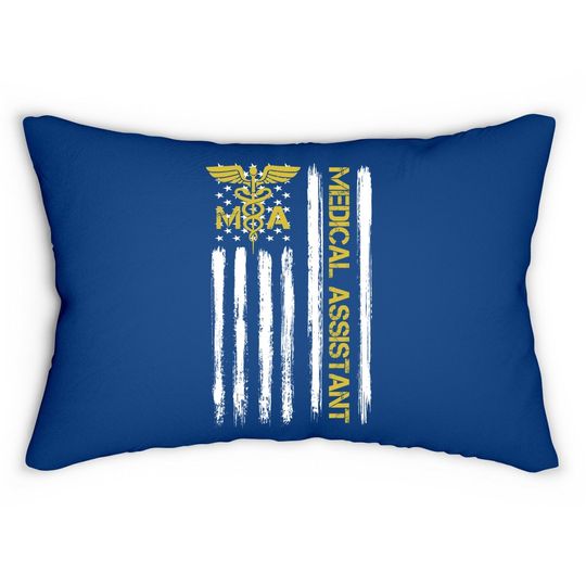 American Flag Patriotic Certified Medical Assistant Ma Gift Lumbar Pillow