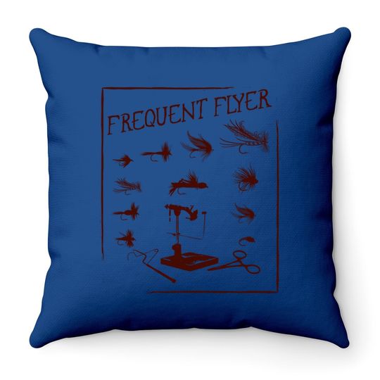 Fly Fishing Tying Funny Fisherman Christmas Fathers Day Gift Throw Pillow