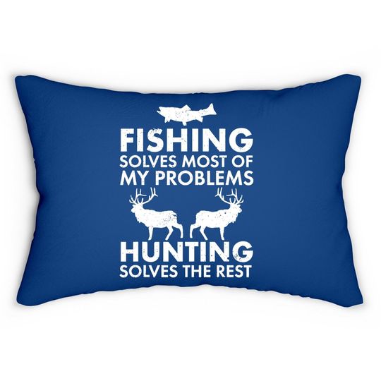 Funny Fishing And Hunting Gift Christmas Humor Hunter Cool Lumbar Pillow