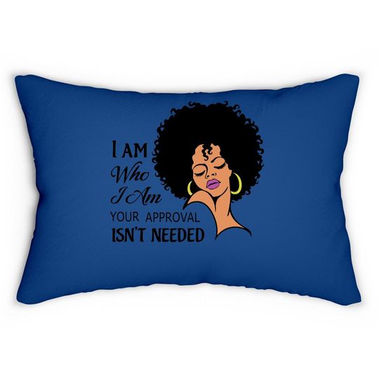 Black Queen Lady Curly Natural Afro African American Ladies Lumbar Pillow