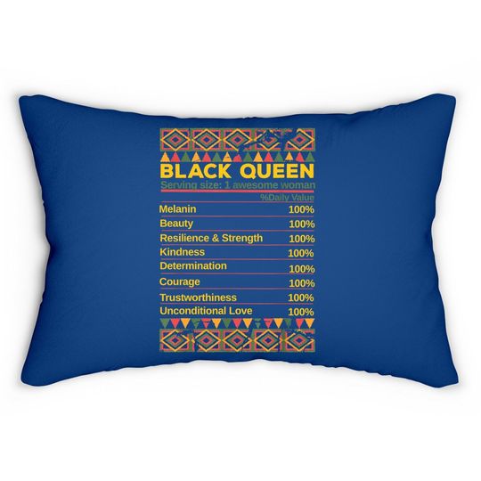 Black Queen Ingredient Table Juneteenth Proud Black Girl Lumbar Pillow