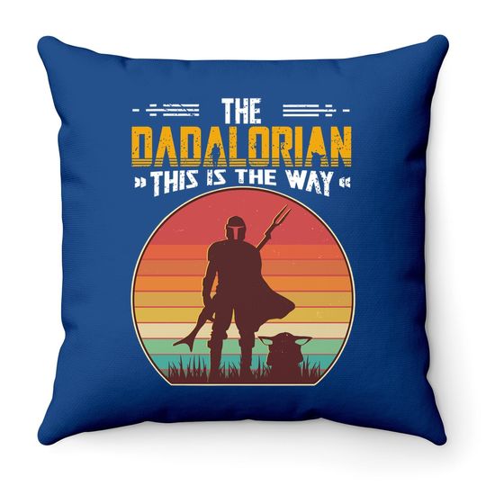 The Dadalorian Retro Vintage, Dadalorian Fathers Day Throw Pillow