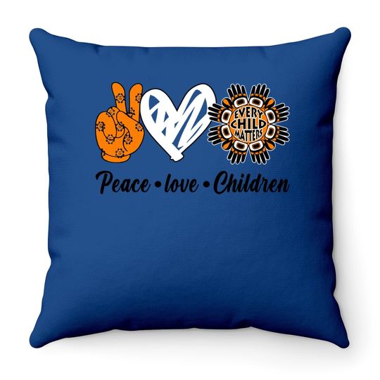 Every Child Matters Throw Pillow Peace Love Children