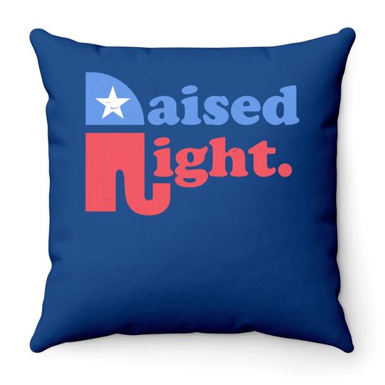 Raised Right Republican Elephant Retro Style Distressed Gift Throw Pillow