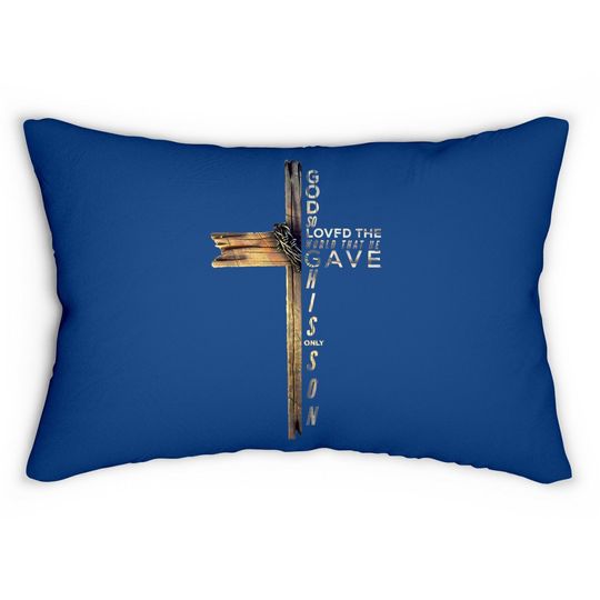 John 3:16 Christian Cross Bible Lumbar Pillow