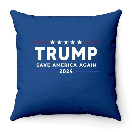 Trump 2024 Throw Pillow Save America Throw Pillow Save America Again Trump Throw Pillow